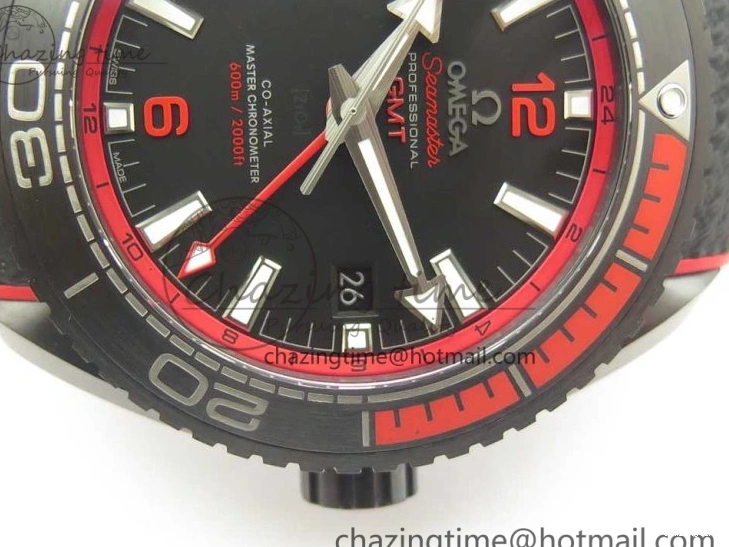 0209 Trendy Planet Ocean 45.5mm Deep Black red Real Ceramic VSF 1:1 Best Edition on Black Nylon Strap A8906 Super Clone 7986